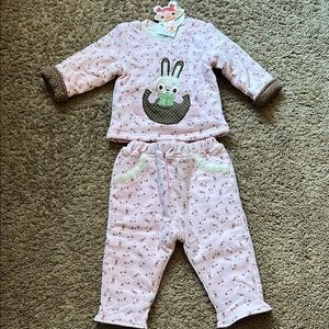 Adorable Pink Bunny Kids Pajamas